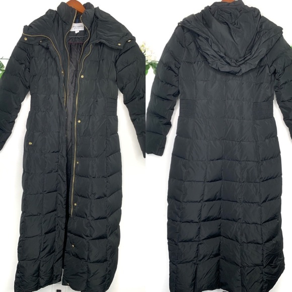 COLE HAAN Signature Long Quilted Black Jacket - Picture 2 of 9